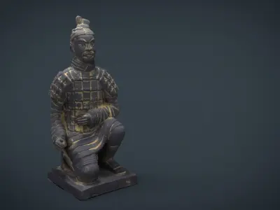 Terracotta Warriors Archer Low-poly 3D model