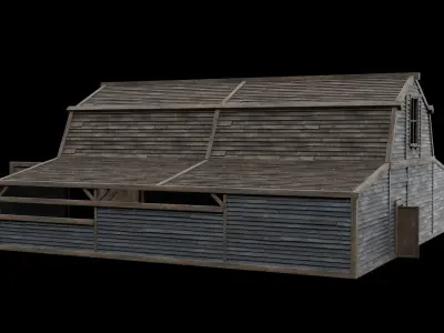 WILD WEST WAREHOUSE WORKSHOP SHED BARN STORAGE COLLECTION Low-poly 3D model