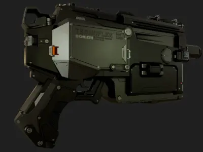 Gun Sci-Fi Low-poly 3D model