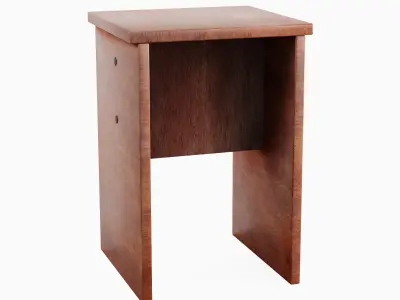 Wooden Stool 05 Low-poly 3D model