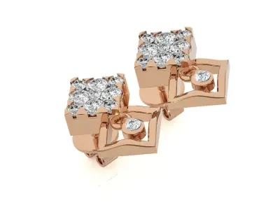 Triangular Light wt Pendant Earrings Set 3dm stl obj mtl gltf 3D print model