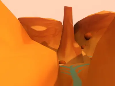 Canyon - Hand Painted Low-poly 3D model