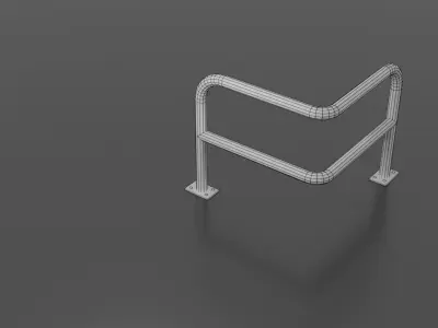 Steel barrier Low-poly 3D model