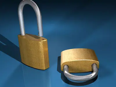 Padlock1 two gold padlocks 3D model