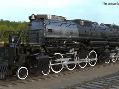  Worn Locomotive Rigged for Maya 