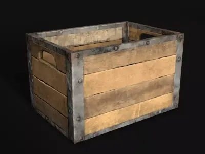 Wooden Crate Low-poly 3D model