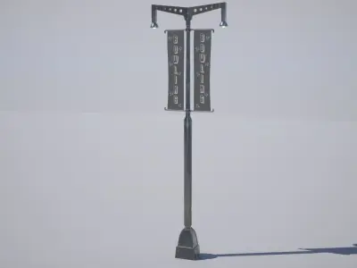 Street Lamp Low-poly 3D model 45