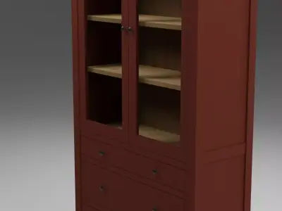 Glass-door cabinet Low-poly 3D model