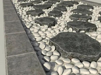 Stone mound with slabs 3D model