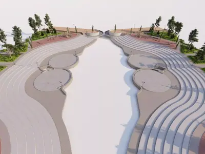 public park-Private Park Landscape -Park Center 3D model