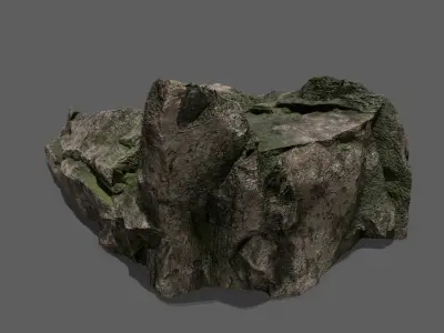 Stairs set of made from rocks Low-poly 3D model