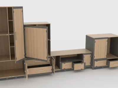 tv stand 62 Low-poly 3D model