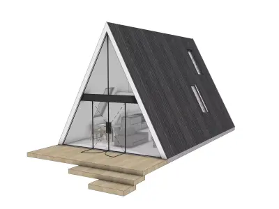 A-Frame Cabin House 3D Model Modern Architectural House Design 3D model