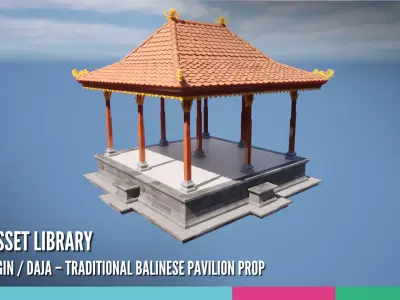 Bale Dangin or Daja Traditional Balinese Pavilion Prop 3D model
