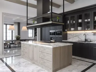 Dining Room Kitchen and Conservatory Modern Classic 3D model