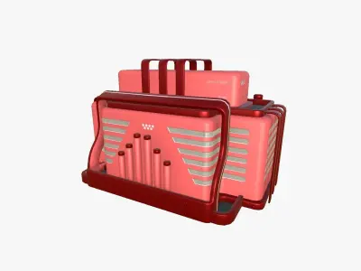 SciFi Bank A05 Red - Sci Fi Exterior Design Low-poly 3D model