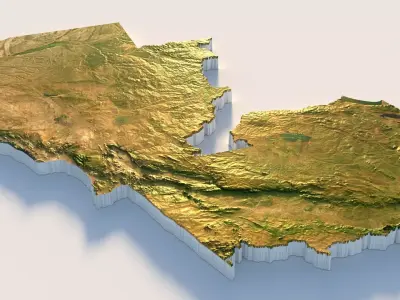 Zambia Terrain country  3D model