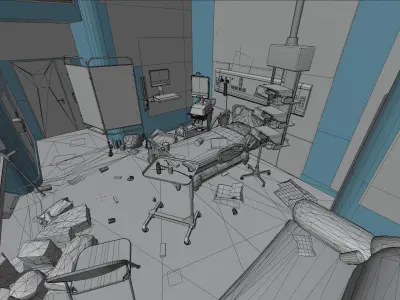 Patient Room Graffity Concept Low-poly 3D model