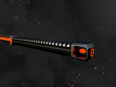 Future Sci-Fi Hammer Low-poly 3D model Low-poly 3D model
