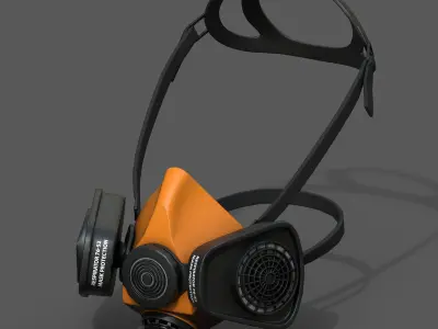 Gas mask helmet 3d model military combat fantasy  Low-poly 3D model