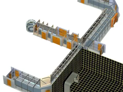 Futuristic Hallways 3D model