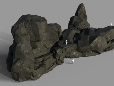 Mountain cliff Rocks - 3D Models PBR Pack 06 Low-poly 3D model