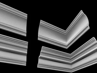 Plasterboard window frame in shapes and sizes 3D model