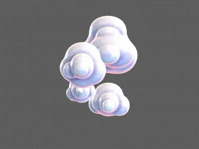 Clouds cartoon V01 Low-poly 3D model