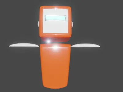 Low Poly Robot orange Free low-poly 3D model
