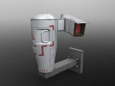 sci-fi street camera Low-poly 3D model