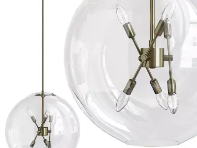 Sfera 6 Light Pendant Low-poly 3D model