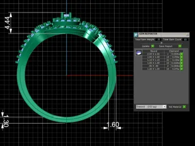 Diamond Ring for Women 3D print model 14