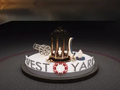 Modern Ramadan Event Setup - Full Exhibition Scene Low-poly 3D model