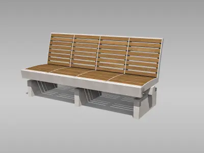 Park Bench 05 Low-poly 3D model