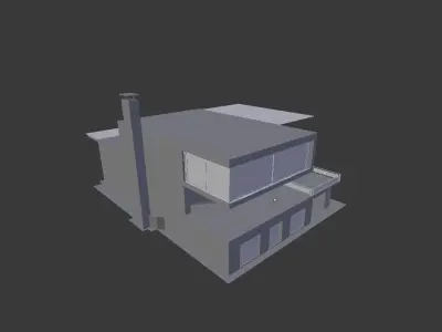 Modern House 3 FLOORS NO MATERIALS NO FURNITURE Free low-poly 3D model