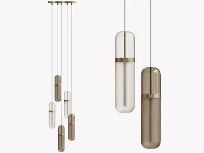 Pill Opal Smoked Cluster Pendant 3D model