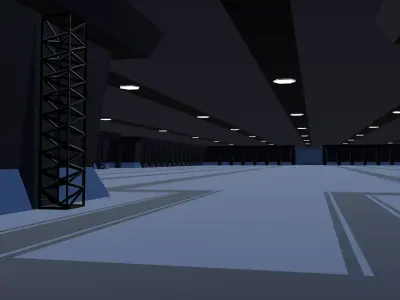 Star Wars Rebel Assault 11-Mining Tunnel Hanger Low-poly 3D model