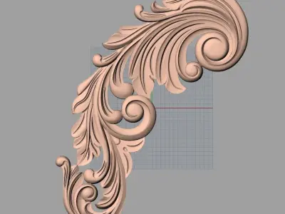 Door flower relief model STL format for CNC carving E499 3D model