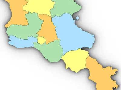 3d Political Map of Armenia 3D model