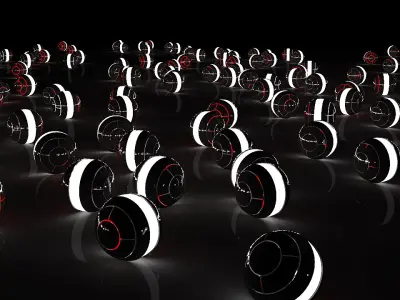 glow spheres with light setup 3D model