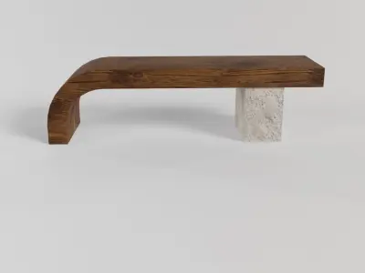 Modern bench Low-poly 3D model purchase