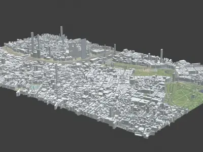 London City Low-poly 3D model purchase