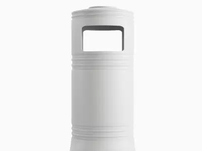 Street Trash Bin 02 Low-poly 3D model