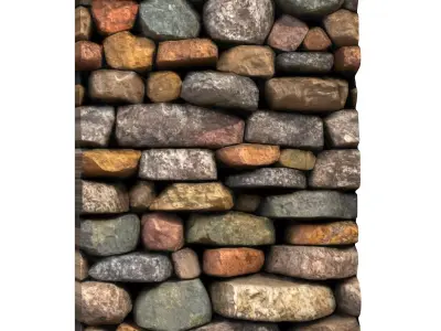 Battered Cobblestone Wall Geometry 3D print model purchase