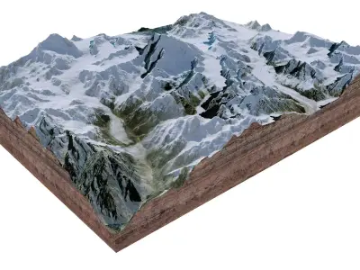 Saltoro Kangri Mountain Pakistan 3D model