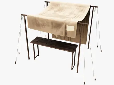 Market Stall Cotton Low-poly 3D model