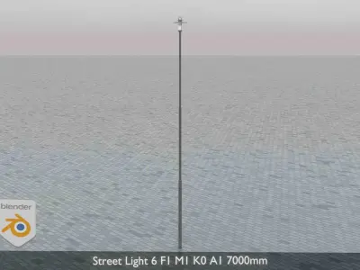 Street Light 6 F1 M1 K0 A1 7000mm Low-poly 3D model