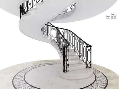 Screw spiral modern marble  stairs 3D model