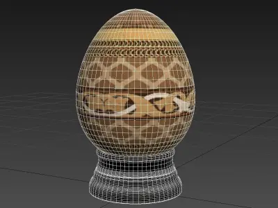 Greek wood egg 01  3D model