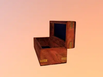 Wooden Box Low-poly 3D model